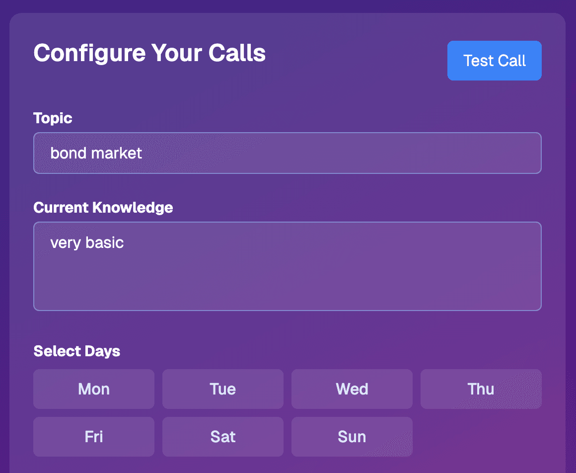 Speakeasy daily call interface